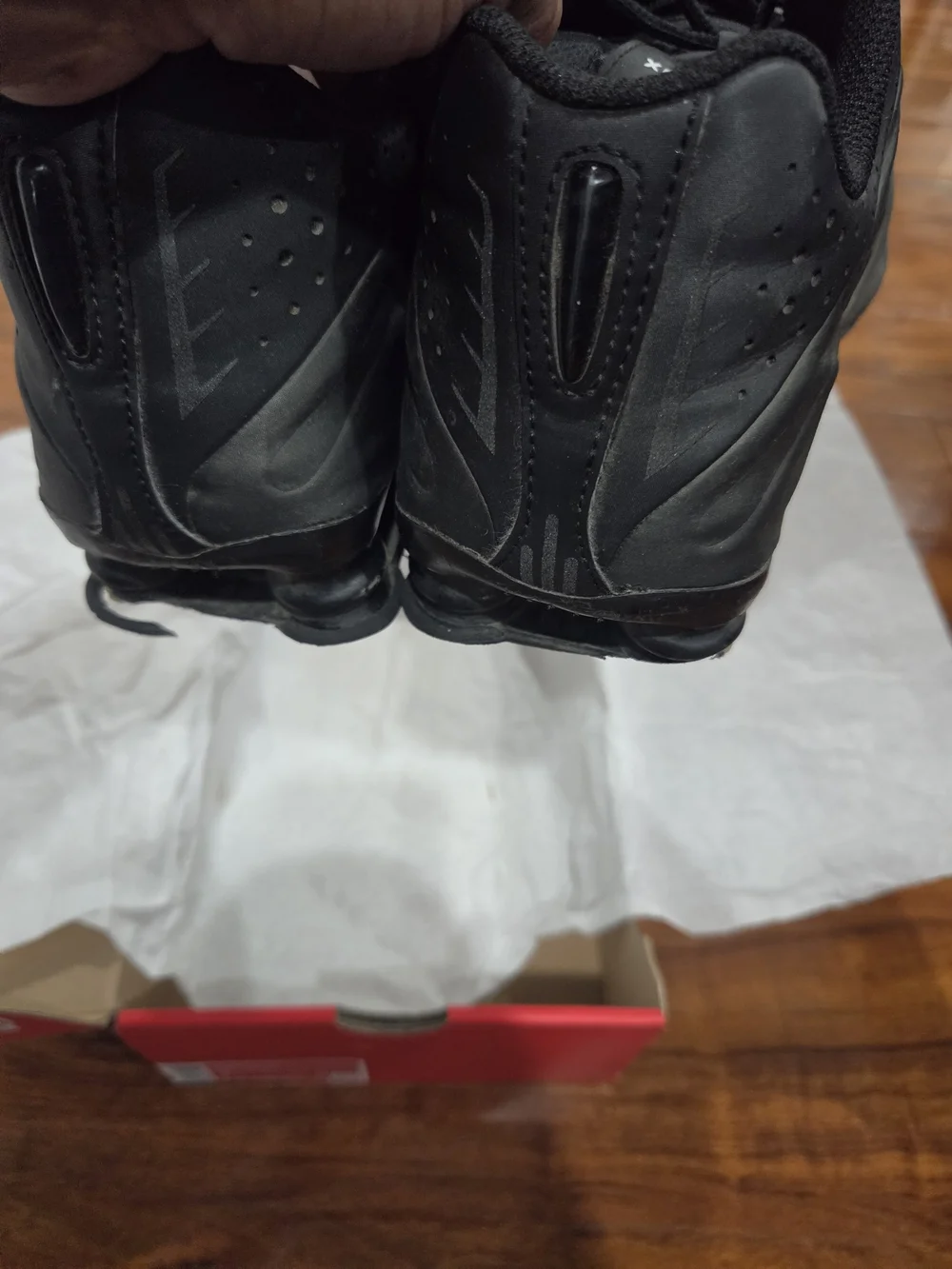 Boy's Nike Black Shox Running Shoe